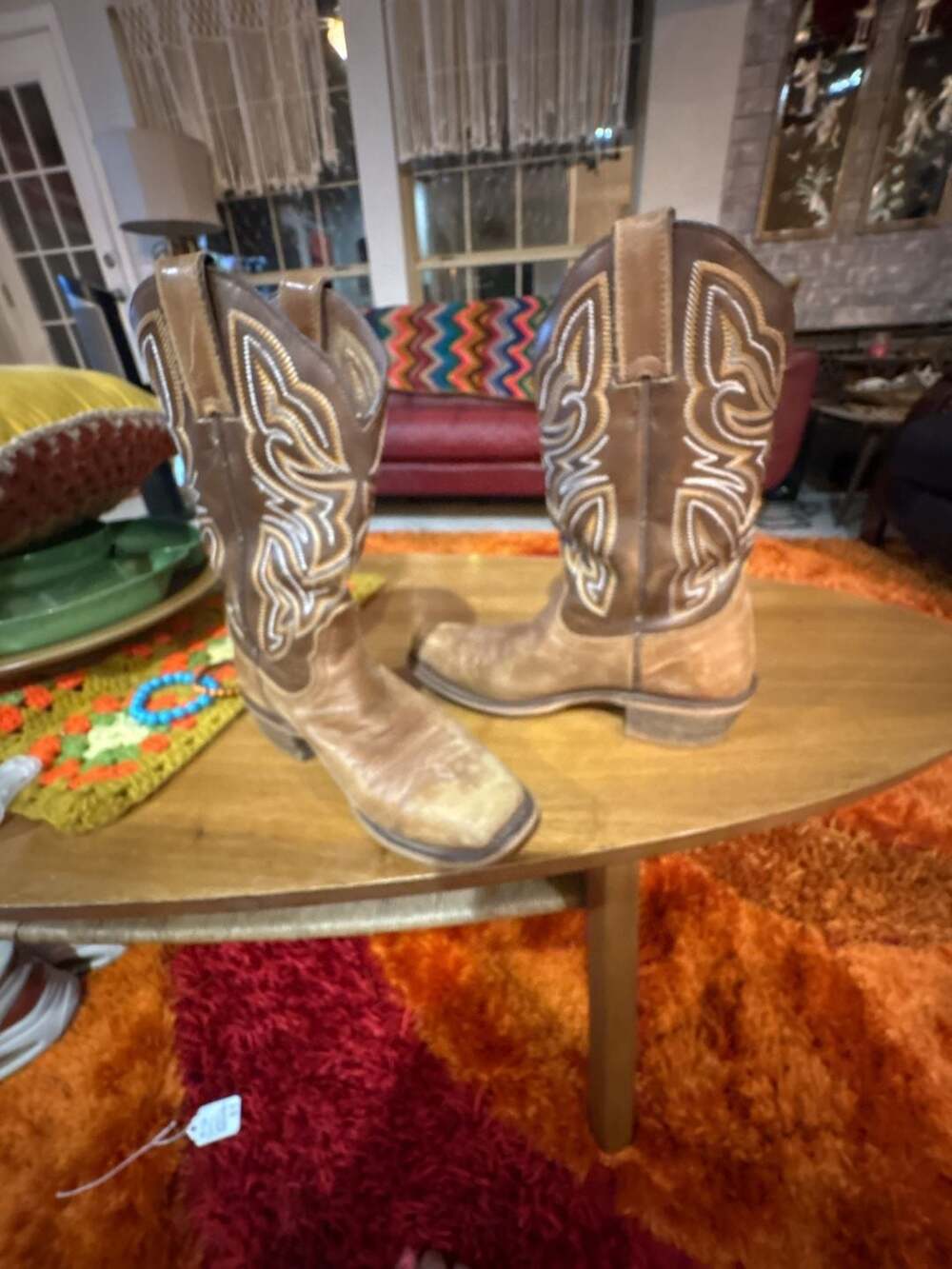 Nocona Boots Western Cowboy Boots Size 7.5 Brown Leather